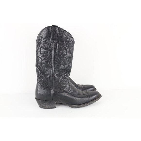 Ariat Heritage Mens 10 Distressed Leather Deertan Western Cowboy Boots Black main image 5